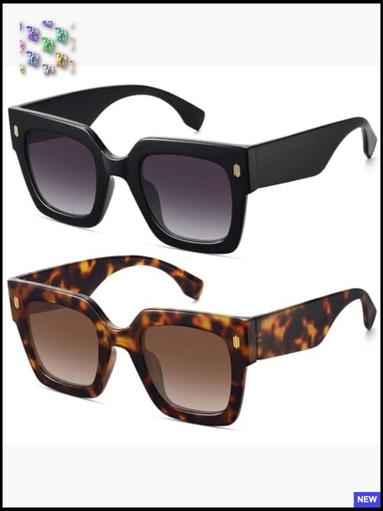 Retro Square Oversized Sunglasses Large TAC Lenses UV Protection Driving main image 5